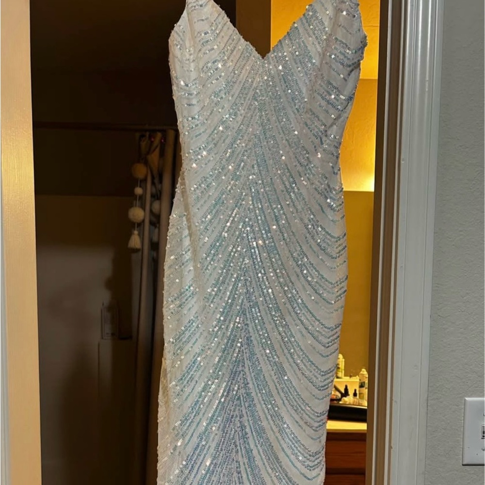 Windsor White and Silver Sequin Dress